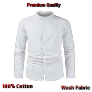 band collar shirt